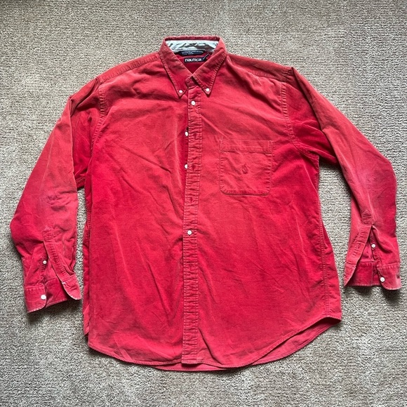 Nautica Other - VTG 90’s Nautica Red Corduroy Button Down Shirt